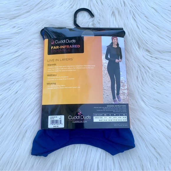 NWT Cuddl Duds Long Sleeve Top Blue Womens Small - Picture 3 of 8